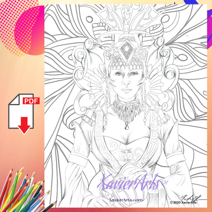 Asian woman  coloring sheet 