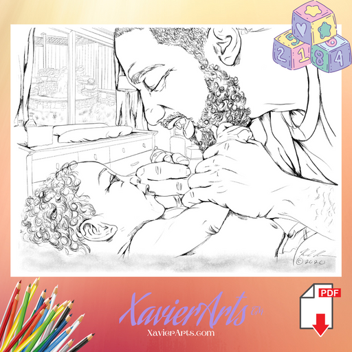 Daddy and me coloring sheet - XavierArts