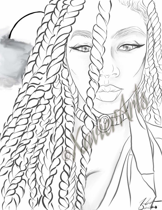 10 Black Woman Coloring Pages, African American Coloring Pages, Adult  Grayscale Coloring Pages Instant Download Series 5 