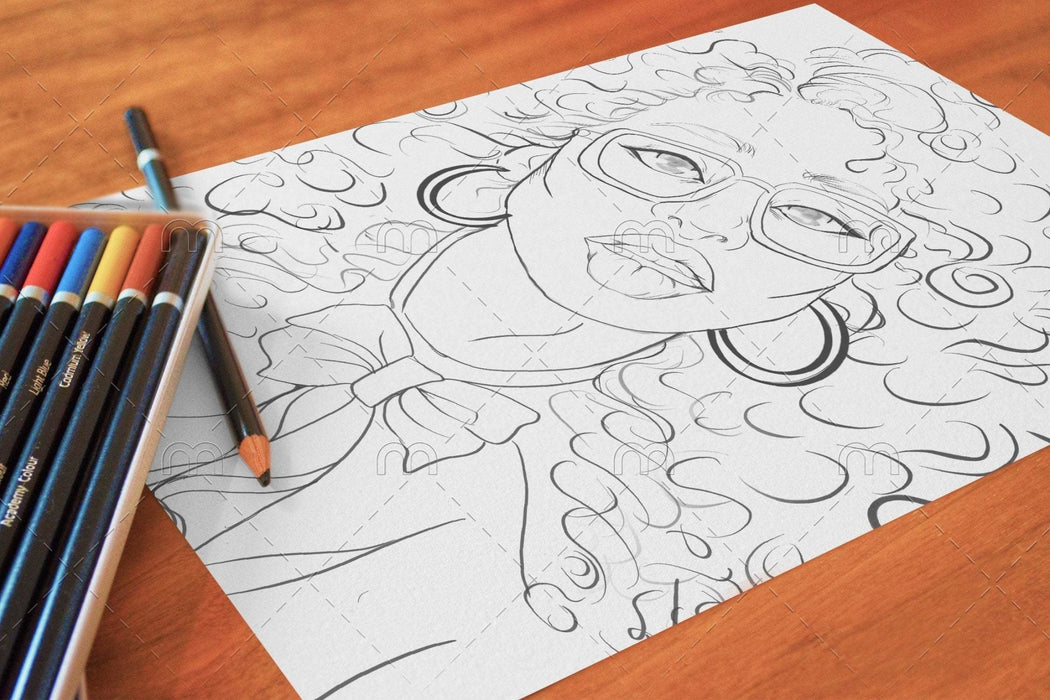 Drawing with pen outline art for adults coloring b
