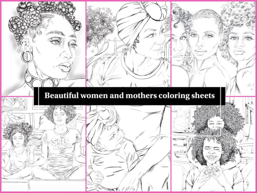 The Beauty in Color Adult Printable Coloring pages of black women,  multicultural women - Shaydesignstudio