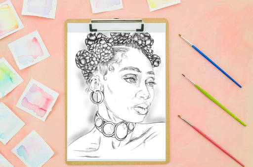 Beautiful Black Women Printable Coloring Book