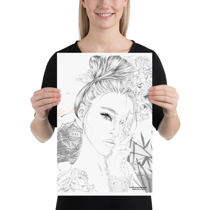 Beautiful Asian faces and flowers Poster - XavierArts