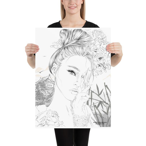 Beautiful Asian faces and flowers Poster - XavierArts
