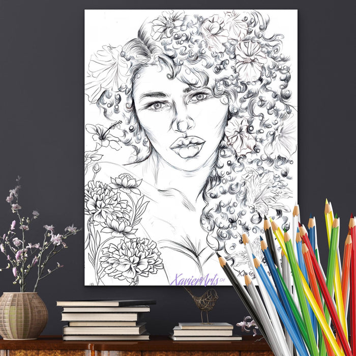 "Naturally Curly" Large Coloring Poster