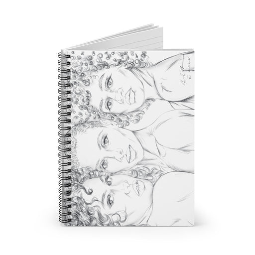 Women of color colorable Spiral Notebook - Ruled Line - XavierArts